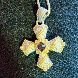 Judith Ripka necklace with amethyst enhancer